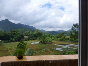Mai Chau view of fields and mountains